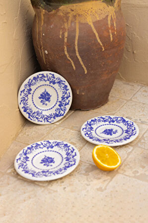 Bleu Blanc Seramik 6'lı Çay Tabağı Seti 13 cm