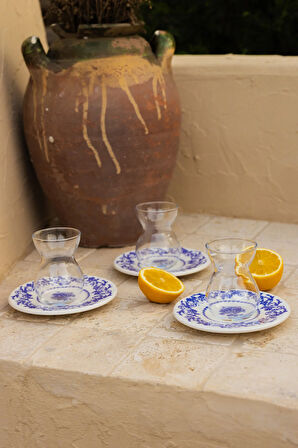 Bleu Blanc Seramik 6'lı Çay Tabağı Seti 13 cm