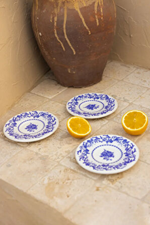 Bleu Blanc Seramik 6'lı Çay Tabağı Seti 13 cm