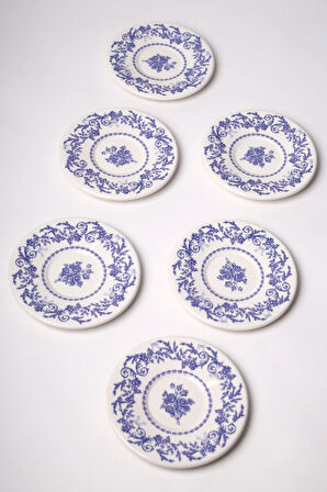 Bleu Blanc Seramik 6'lı Çay Tabağı Seti 13 cm