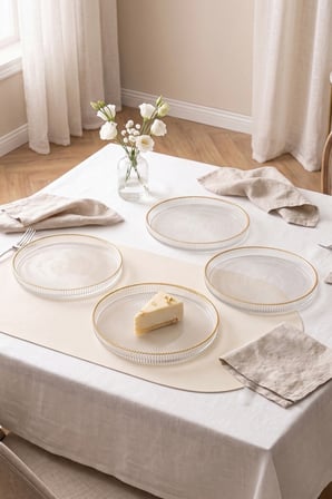 Splendid Gold Cam 4'lü Pasta Tabağı Seti 21 cm  