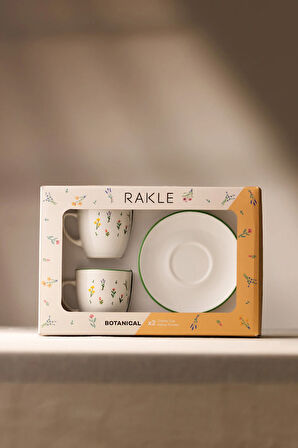 Botanical Seramik 2'li Kahve Fincan Takımı 110 cc