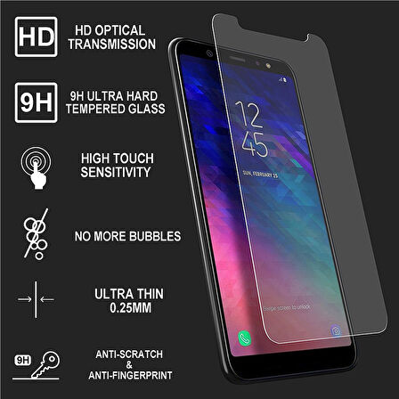 Microsonic Samsung Galaxy A6 2018 Temperli Cam Ekran koruyucu Kırılmaz film
