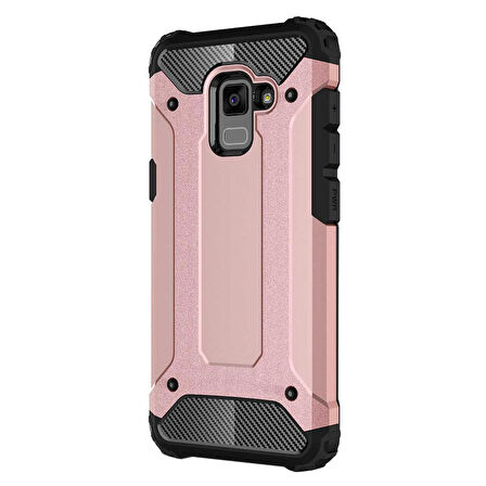 Microsonic Samsung Galaxy A8 2018 Kılıf Rugged Armor Rose Gold