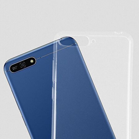 Microsonic Huawei Y6 2018 Kılıf Transparent Soft Beyaz
