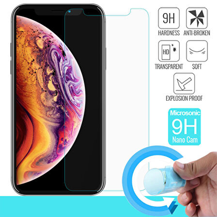 Microsonic Apple Uyumlu iPhone XS (5.8'') Nano Cam Ekran koruyucu Kırılmaz film