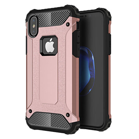 Microsonic Apple iPhone XS (5.8'') Kılıf Rugged Armor Rose Gold