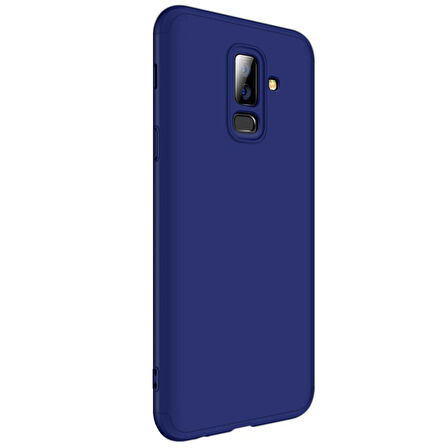 Microsonic Samsung Galaxy J8 Kılıf Double Dip 360 Protective Lacivert