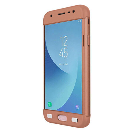 Microsonic Samsung Galaxy J7 Pro Kılıf Double Dip 360 Protective Rose Gold