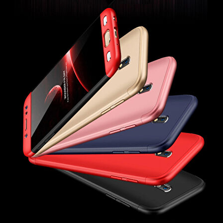 Microsonic Samsung Galaxy J7 Pro Kılıf Double Dip 360 Protective Rose Gold