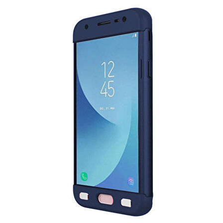 Microsonic Samsung Galaxy J7 Pro Kılıf Double Dip 360 Protective Lacivert