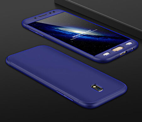 Microsonic Samsung Galaxy J7 Pro Kılıf Double Dip 360 Protective Lacivert
