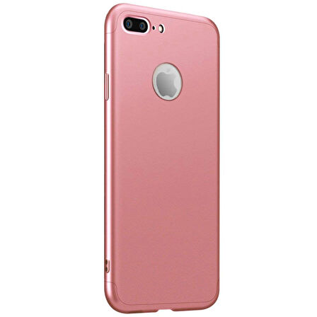 Microsonic Apple iPhone 8 Plus Kılıf Double Dip 360 Protective Rose Gold