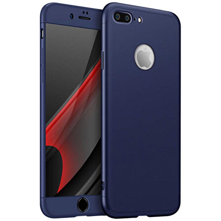 Microsonic Apple iPhone 8 Plus Kılıf Double Dip 360 Protective Lacivert