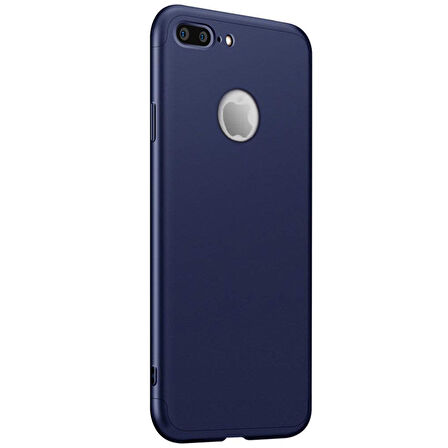 Microsonic Apple iPhone 8 Plus Kılıf Double Dip 360 Protective Lacivert