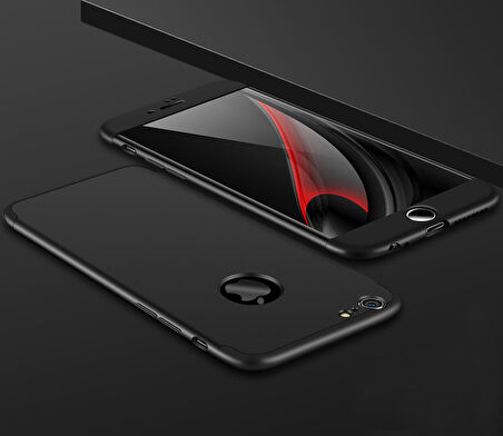 Microsonic Apple iPhone 8 Kılıf Double Dip 360 Protective Siyah