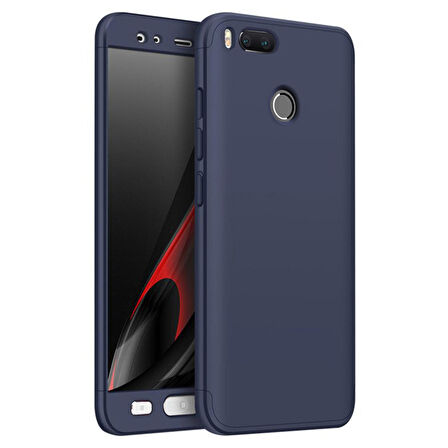 Microsonic Xiaomi Mi A1 Kılıf Double Dip 360 Protective Lacivert