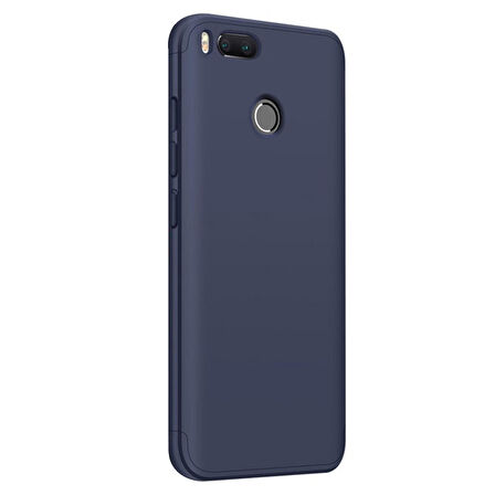 Microsonic Xiaomi Mi A1 Kılıf Double Dip 360 Protective Lacivert