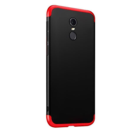 Microsonic Xiaomi Redmi Note 4X Kılıf Double Dip 360 Protective Siyah Kırmızı