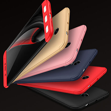 Microsonic Xiaomi Redmi Note 4X Kılıf Double Dip 360 Protective Siyah Kırmızı