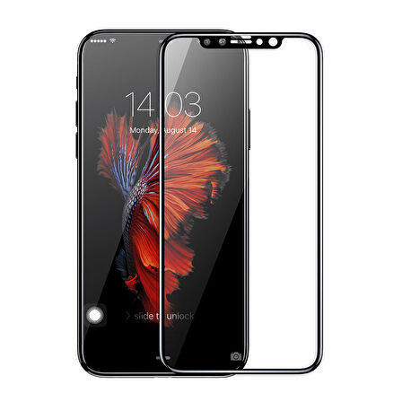 Microsonic Apple Uyumlu iPhone XS Max (6.5'') Tam Kaplayan Temperli Cam Ekran koruyucu Siyah