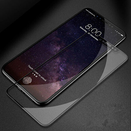 Microsonic Apple Uyumlu iPhone XS Max (6.5'') Tam Kaplayan Temperli Cam Ekran koruyucu Siyah