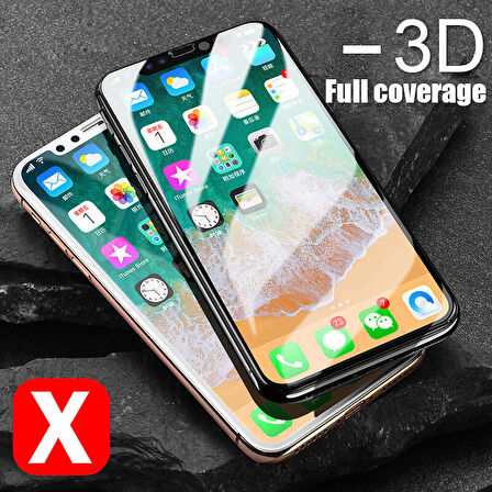 Microsonic Apple Uyumlu iPhone XS Max (6.5'') Tam Kaplayan Temperli Cam Ekran koruyucu Siyah
