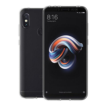 Microsonic Xiaomi Redmi Note 5 Pro Kılıf 6 tarafı tam full koruma 360 Clear Soft Şeffaf