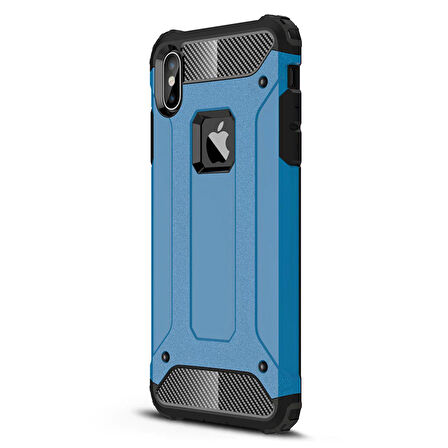 Microsonic Apple iPhone XS Max (6.5'') Kılıf Rugged Armor Mavi