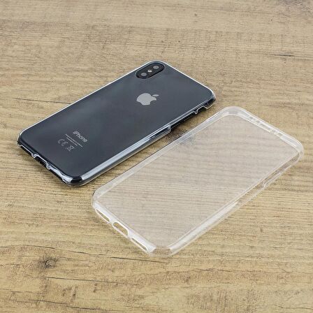 Microsonic Apple iPhone XS Max (6.5'') Kılıf 6 tarafı tam full koruma 360 Clear Soft Şeffaf