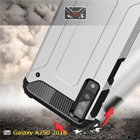 Microsonic Samsung Galaxy A7 2018 Kılıf Rugged Armor Gold
