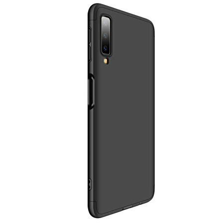 Microsonic Samsung Galaxy A7 2018 Kılıf Double Dip 360 Protective Siyah