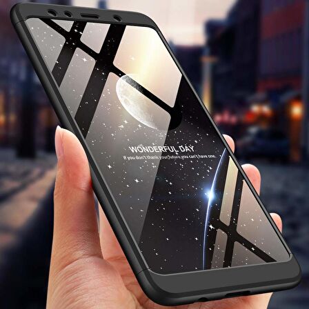 Microsonic Samsung Galaxy A7 2018 Kılıf Double Dip 360 Protective Siyah