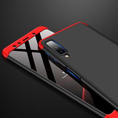 Microsonic Samsung Galaxy A7 2018 Kılıf Double Dip 360 Protective Siyah