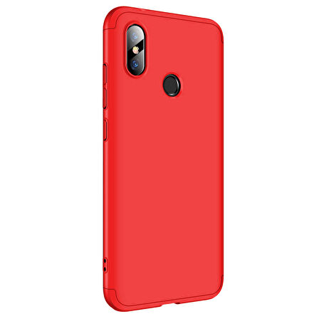 Microsonic Xiaomi Redmi Note 6 Pro Kılıf Double Dip 360 Protective Kırmızı