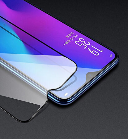 Microsonic Oppo RX17 Neo Tam Kaplayan Temperli Cam Ekran koruyucu Siyah