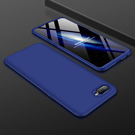 Microsonic Oppo RX17 Neo Kılıf Double Dip 360 Protective Lacivert
