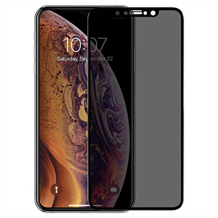 Microsonic Apple Uyumlu iPhone XR Privacy 5D Gizlilik Filtreli Cam Ekran Koruyucu Siyah