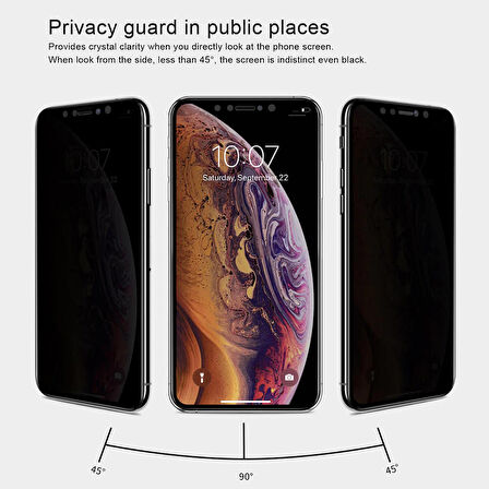 Microsonic Apple Uyumlu iPhone XR Privacy 5D Gizlilik Filtreli Cam Ekran Koruyucu Siyah
