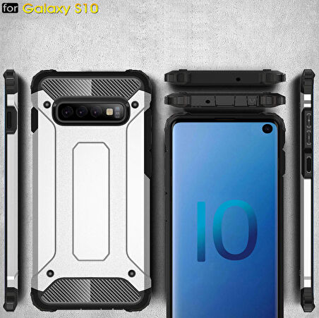Microsonic Samsung Galaxy S10 Kılıf Rugged Armor Siyah