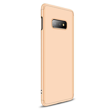 Microsonic Samsung Galaxy S10e Kılıf Double Dip 360 Protective Gold