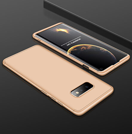Microsonic Samsung Galaxy S10e Kılıf Double Dip 360 Protective Gold