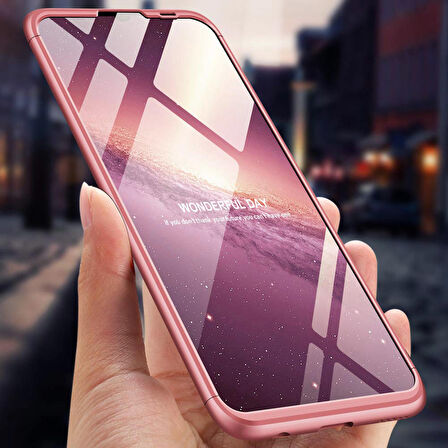 Microsonic Huawei P Smart 2019 Kılıf Double Dip 360 Protective Rose Gold
