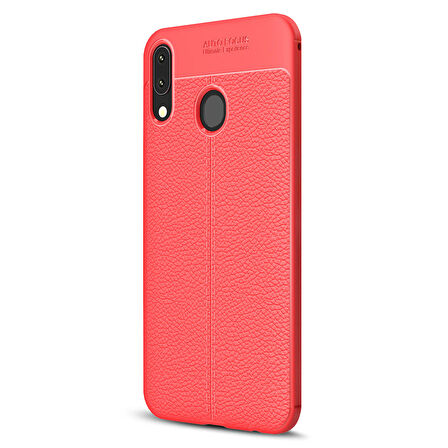 Microsonic Samsung Galaxy A30 Kılıf Deri Dokulu Silikon Kırmızı