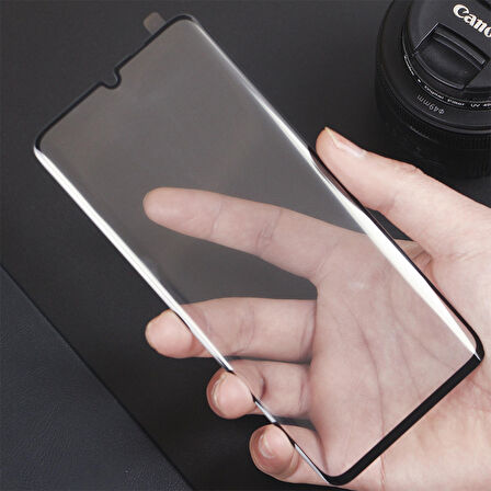 Microsonic Huawei P30 Lite Tam Kaplayan Temperli Cam Ekran koruyucu Siyah