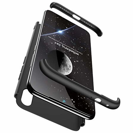 Microsonic Xiaomi Redmi Note 7 Kılıf Double Dip 360 Protective Siyah
