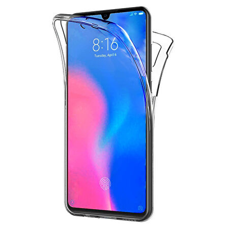 Microsonic Xiaomi Mi 9 Kılıf 6 tarafı tam full koruma 360 Clear Soft Şeffaf