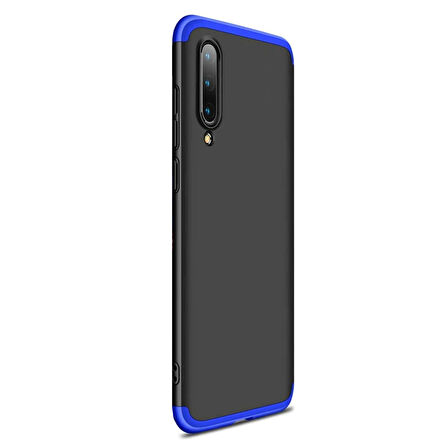 Microsonic Xiaomi Mi 9 SE Kılıf Double Dip 360 Protective Siyah Mavi