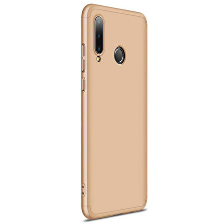 Microsonic Huawei P30 Lite Kılıf Double Dip 360 Protective Gold