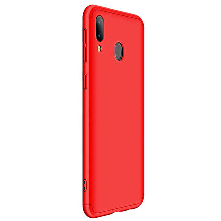 Microsonic Samsung Galaxy A20 Kılıf Double Dip 360 Protective Kırmızı